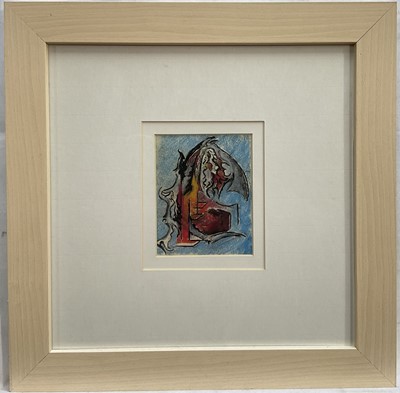 Lot 58 - Joseph Rabstein (1881-1969) crayon, abstract, 12cm x 10cm, glazed frame