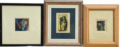 Lot 59 - Joseph Rabstein (1881-1969) three small abstract works, mixed media, glazed frames
