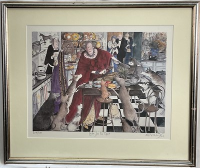 Lot 129 - Sue Macartney Snape (b. 1957) signed limited edition print, 'Late for the Opera', 329/600, 33cm x 44cm, glazed frame