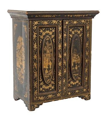 Lot 1496 - 19th century Chinese black lacquered table cabinet