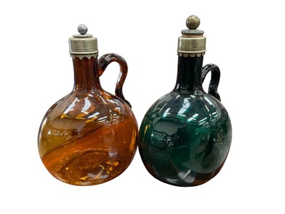 Lot 2999 - Pair of 19th century silver plate mounted decanters