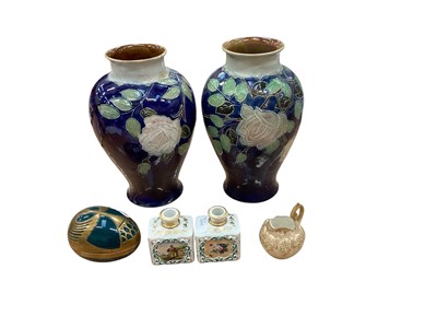 Lot 2306 - Pair of Royal Doulton tube lined vases