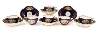 Lot 26 - Set of six Meissen porcelain cabinet cups and saucers