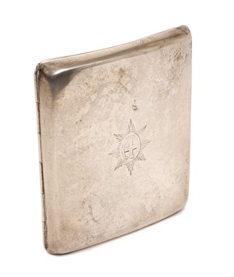 Lot 17 - Edwardian Coldstream Guards silver prize cigarette case 1904