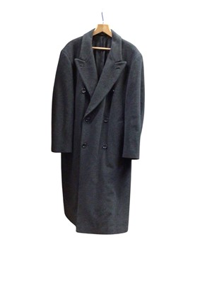 Lot 2573 - Vintage Hugo Boss charcoal grey double-breasted wool overcoat, size 52 (approximately 42 UK)
