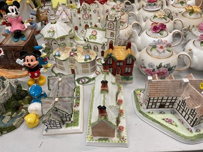 Lot 5055 - Collection of Coalport pastel burners, novelty teapots, Disney ornaments etc