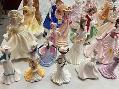Lot 5041 - Collection of figures including Royal Doulton, Coalport, Lladro etc and Beswick dog