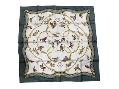 Lot 2579 - Hermès silk scarf La Cle des Champs by Faconnet in original box