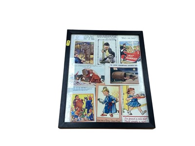 Lot 1124 - Album of Mabel Lucy Atwell postcards, cigarette cards and a framed group of saucy postcards.