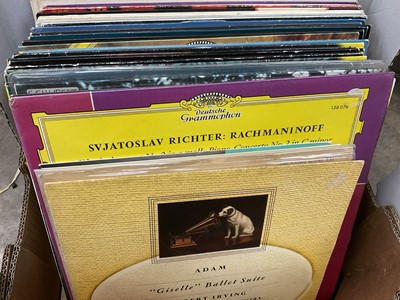 Lot 2733 - Three boxes of classical LPs on Deutsche Grammophone, Philips and Decca labels, etc, together with a box of compilations including 'This is Merseybeat' volume 2 and CBs triple sampler, vinyl ...