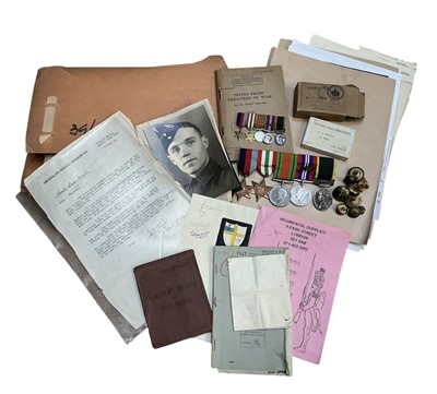 Lot 773 - Second World War and later medal group, comprising 1939 - 1945 Star, Italy Star, Defence, War with Mentioned in Despatches (M.I.D.) Oak leaf, and George VI Territorial Efficiency