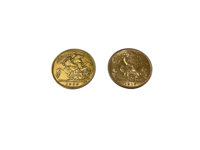 Lot 496 - G.B. - Gold Half Sovereigns Edward VII 1909 F & George V 1915 GVF (2 coins)
