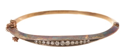 Lot 462 - Victorian 15ct gold diamond set bangle