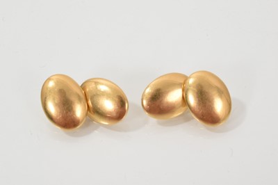 Lot 464 - Pair of Victorian 18ct gold cufflinks (Chester 1882)