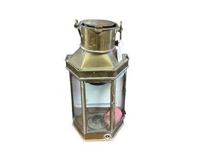 Lot 3133 - Early 20th century brass lantern, stamped Bulpitt & Sons, Birmingham, dated 1912.