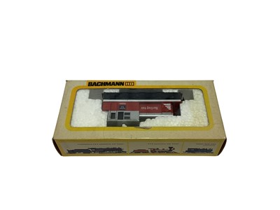 Lot 1864 - Bachmann HO Gauge GE E60CF Electric Locomotive Chessie System C & O 4210, boxed 0741, EMD GP 30 Diesel Chessie System B & O 4125, boxed 0638, 0-6-0 Plymouth Diesel Burlington 9280, boxed...