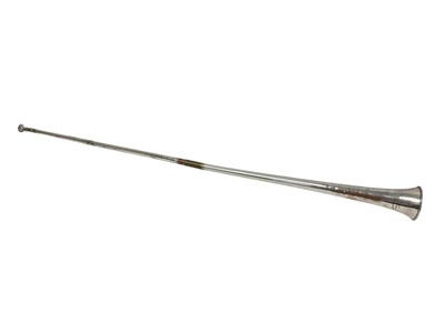 Lot 731 - Victorian silvered copper coaching horn