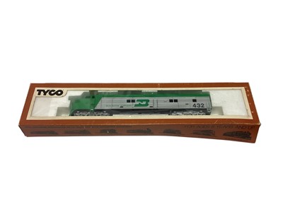 Lot 1878 - Tyco HO Gauge Burlington Northern Diesels 432 & 415 and GMR OO Gauge 4-4-0 Union Pacific Tender Locomotive 119, boxed 54171 & 2-6-2 BR Black early emblem Prairie Tank Engine, 6167, boxed...