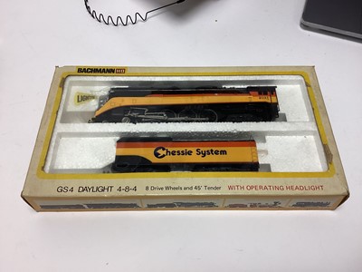 Lot 1879 - Bachmann HO Gauge 4-8-4 Cheesie System GS4 Daylight 8 Wheel Drive Tender Locomotive 2101, boxed 674 (Lighted) and Rio Grande Diesel 42 & 43 (2)