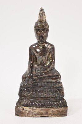 Lot 705 - Antique Thai silver clad Buddha figure