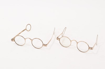 Lot 713 - Two pairs of Georgian silver spectacles