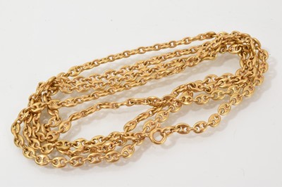 Lot 482 - French 18ct gold mariner link chain