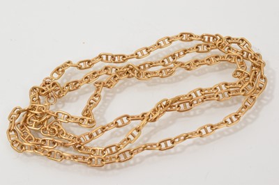 Lot 483 - Continental yellow metal chain with Hermès style links, 69cm
