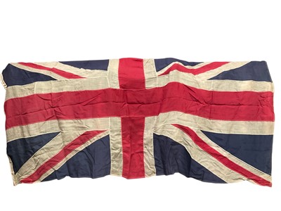 Lot 2596 - Large vintage linen Union Jack flag 130cm x 250cm approximately.