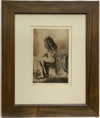Lot 355 - Annette Johnson (contemporary) etching, Late Hours, 30 x 20cm, signed and numbered 36/160