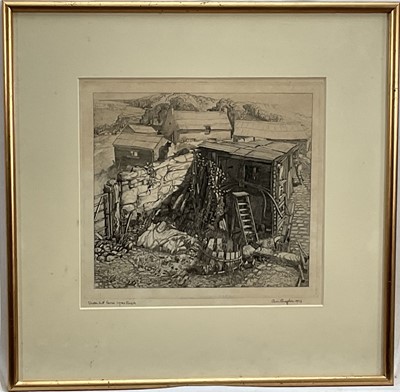 Lot 166 - Charles Chaplin (1907-1987) Etching, Underhill Farm, Lyme Regis, signed and dated 1953, with original receipt, 17 x 18cm, in glazed frame.