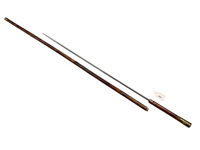 Lot 897 - First World War Officer's sword stick with Royal Flying Corps badged brass knop.