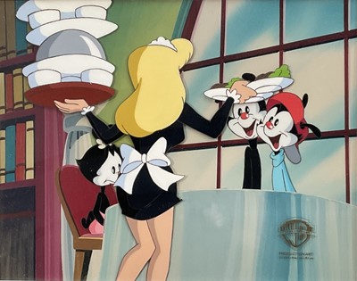 Lot 5135 - Warner Brothers limited edition cel - Animaniacs (1993) Taming of the Screwy, with Certificate of Authenticity, 19cm x 24cm, in glazed frame