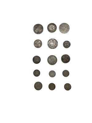 Lot 550 - G.B. - Mixed silver coins to include Shillings Charles II 1668 Fair-G, William III 1697 B (Bristol Mint) Fair-G, George II Rev: Roses in Angles 1743 VG, Victoria YH 1873 (Die No. 73) VF, Six Pen...