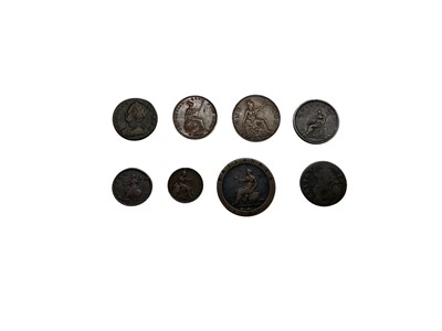 Lot 551 - G.B. - Mixed coins to include Victoria silver Crowns YH 1845 GF-AVF, OH 1899 LXII (N.B. Edge nicks) otherwise GF, George III copper Two Pence 1797 (N.B. Minor edge bruises) otherwise GF & ot...
