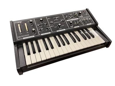 Lot 2711 - Boxed Moog The Rogue Keyboard, model 342A keyboard synthesiser s/n 6005X with adapter and owner's manual - very good condition - untested