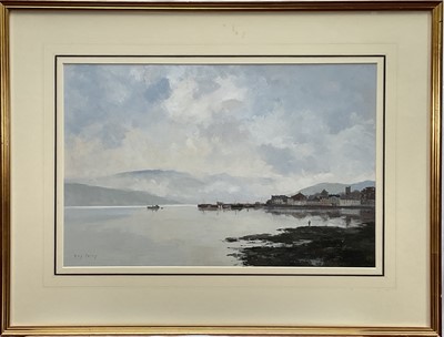 Lot 279 - Roy Perry RI (British 1935-1993) watercolour and gouache 'Loch Fyne at Inverary', signed, 35cm x 54cm, in glazed frame