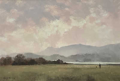 Lot 319 - Roy Perry RI (British 1935-1993) watercolour and gouache 'Towards Arran from Bute', signed, 22cm x 32cm, in glazed frame