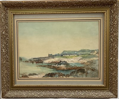 Lot 325 - Georgina Mossman Greenlees (Scottish, 1849-1932) watercolour, coastal landscape, signed and dated 1889, framed and glazed