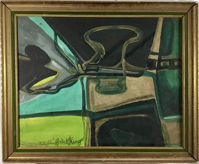 Lot 134 - Phyllis Gorlick-King (1939) American, oil - Swimming at night, abstract, 57 x 79, framed