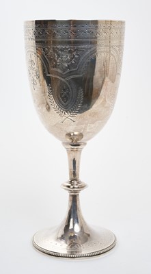 Lot 235 - Large Victorian silver trophy cup