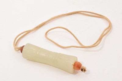 Lot 755 - Chinese white jade pendant