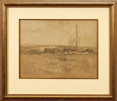 Lot 1190 - *Leonard Squirrell (1893-1979) pencil, charcoal and bodycolour drawing - A Chalk Works, possibly Claydon or Blakenham