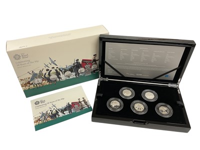 Lot 569 - G.B. - Royal Mint silver proof five coin 50p British Military set 2019 (N.B. Cased with Certificate of Authenticity) (1 coin set)