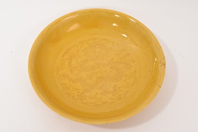 Lot 45 - Chinese yellow glazed dish