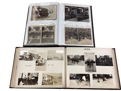 Lot 1106 - Family photographic albums with local interest Frinton & Ardleigh 1920s-30s period, sporting postcards including tennis, hockey, cabinet cards etc. (1 box)