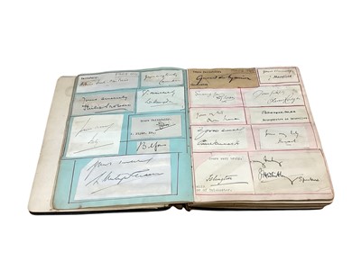 Lot 1111 - Autographs early album including Balfour, H G Wells, Gerald Du Maurier, J Masefield, Sybil Thorndale plus lots of political & prominent people, with accompanying list of identification