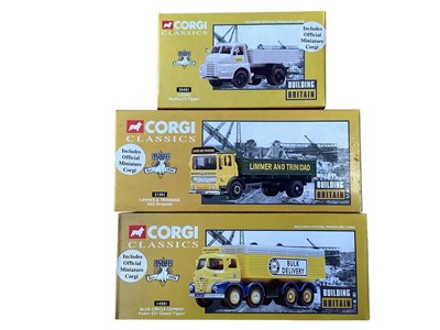 Lot 1935 - Corgi Classics diecast Building Britain model vehicles London Brick Company, Leyland 8 Wheel Platform lorry with bricks #24502, Tunnel Cement, Scammell Highwayman Tanker #16305, Hoveringham Grav...