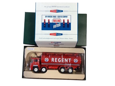 Lot 1939 - Corgi Premium Edition (one of only 2000 produced) 1:50 Scale Fuelling the Fifties Castrol, Leyland Octopus (lad) Tanker #CC11604, Regent, Guy Invincible Tanker #CC11702 and Shell, AEC MkV Mommot...