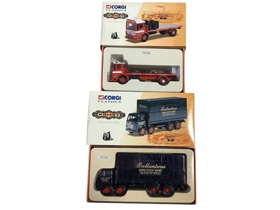 Lot 1943 - Corgi Classics Whisky 1:50 Scale diecast models Bell's AEC Ergomatic with box trailer #21303, Balck & White, ERF KV Artic Box Trailer #11401, Johnnie Walker, AEC Artic Tanker #20801, Ballant...