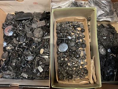 Lot 198 - Large quantity of antique jet and similar jewellery, for spares or restoration